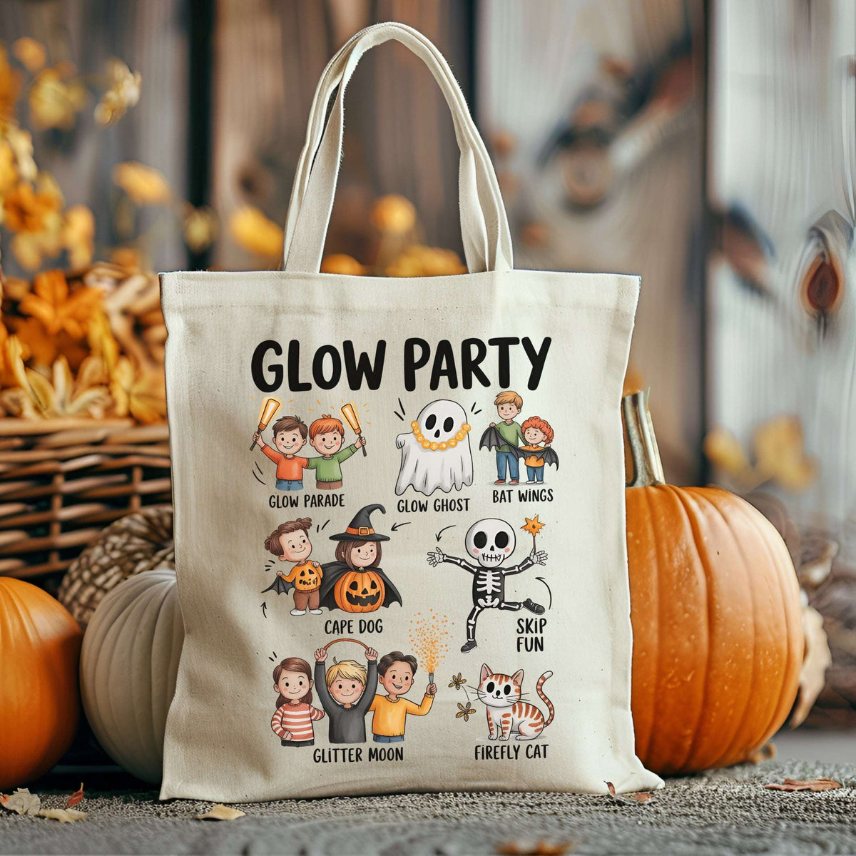 Glow Party Tote Bag | Bright & Fun Halloween Bag Tote Bag