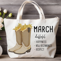 March Bloom & Boot Tote Bag Tote Bag