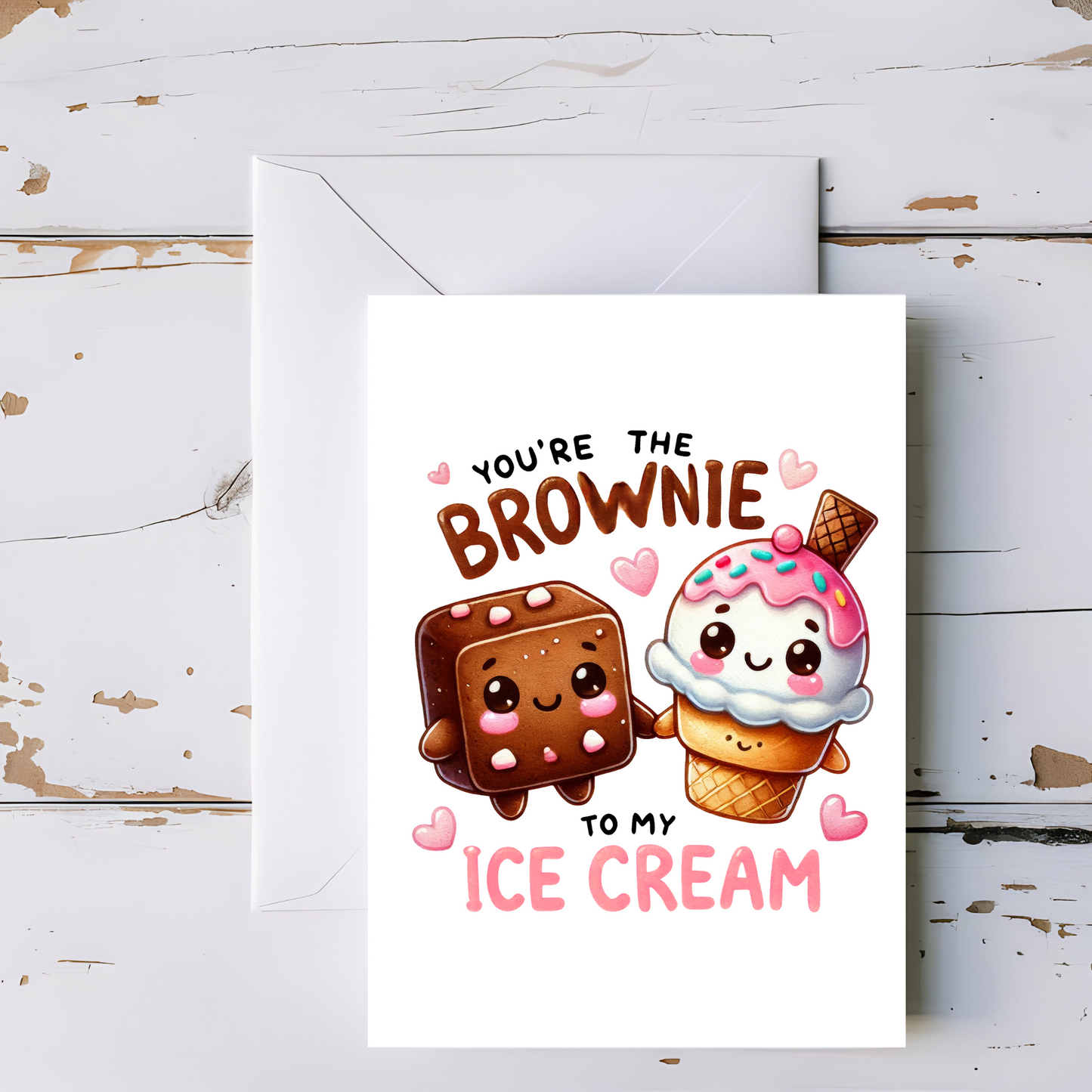Brownie and Ice Cream Greeting Card