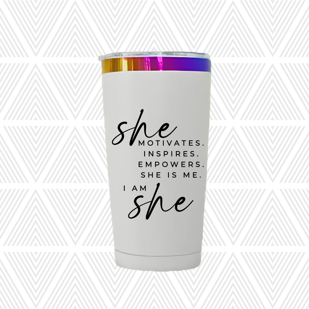 She Motivates 20oz Tapered Tumbler