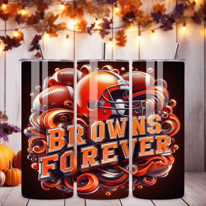 Browns Forever Skinny Tumbler • 20 oz Stainless Steel • Drinkware