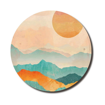 Boho Sunset Round Mouse Pad