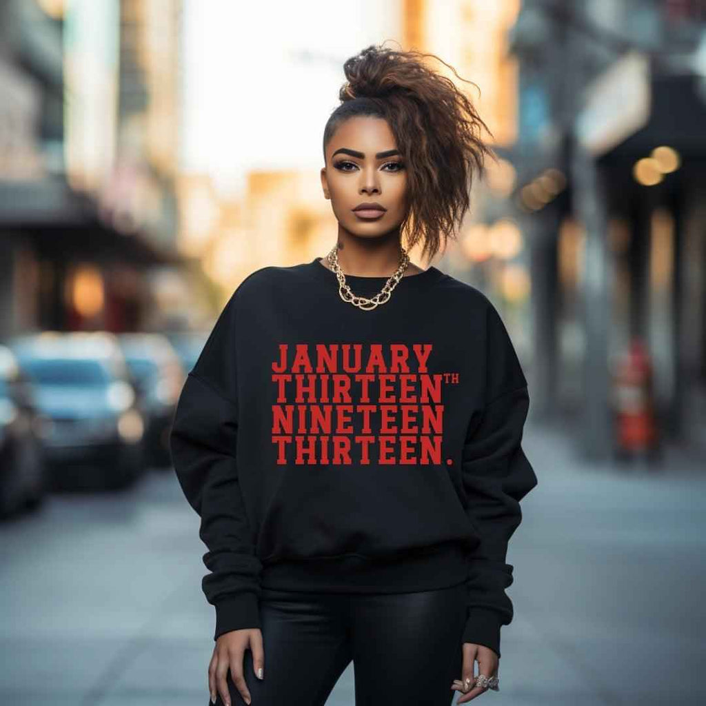 Vintage January Thirteenth Crewneck Pullover Sweatshirt Sweater