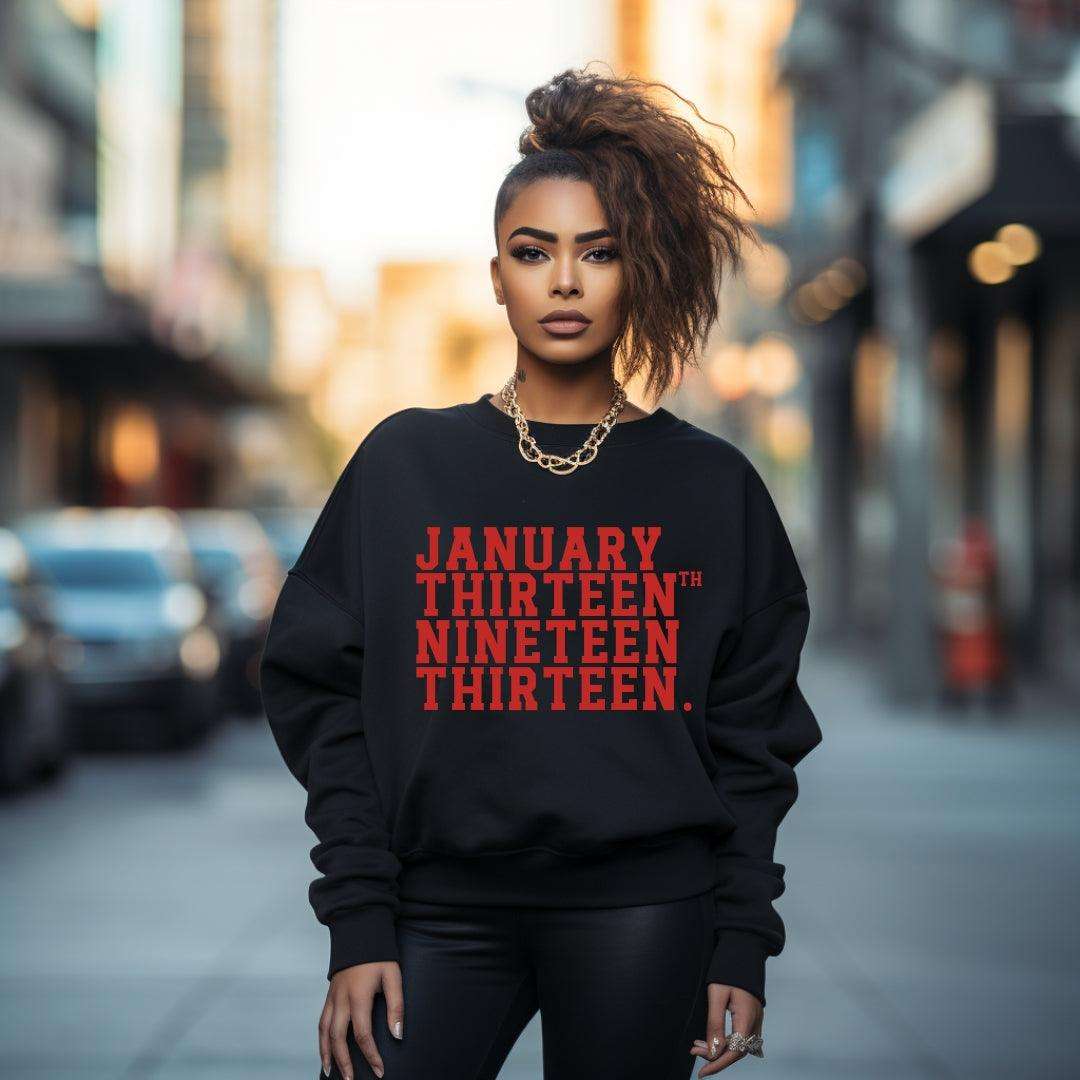 Vintage January Thirteenth Crewneck Pullover Sweatshirt Sweater