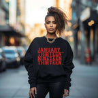 Vintage January Thirteenth Crewneck Pullover Sweatshirt Sweater