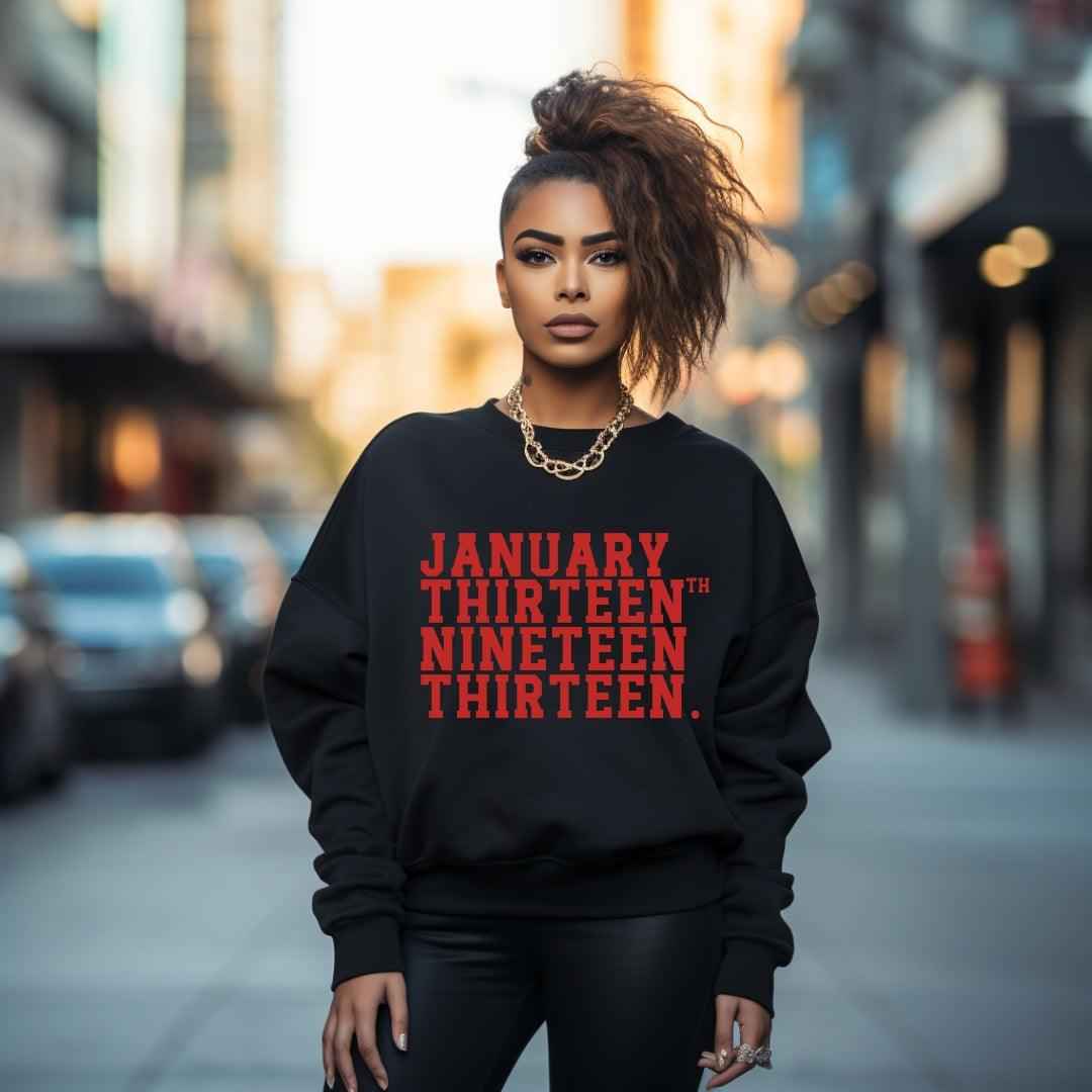 Vintage January Thirteenth Crewneck Pullover Sweatshirt Sweater