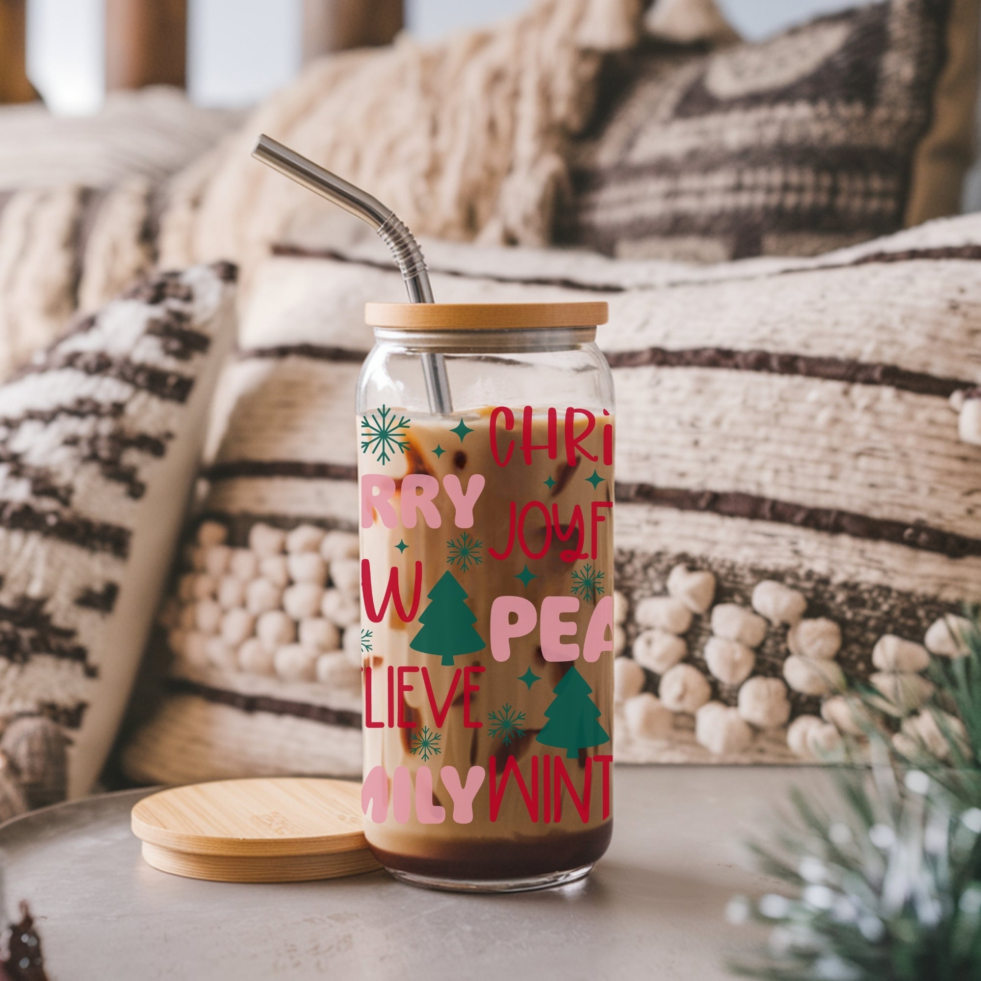 Merry Christmas Beer Glass Can Tumbler • Drinkware