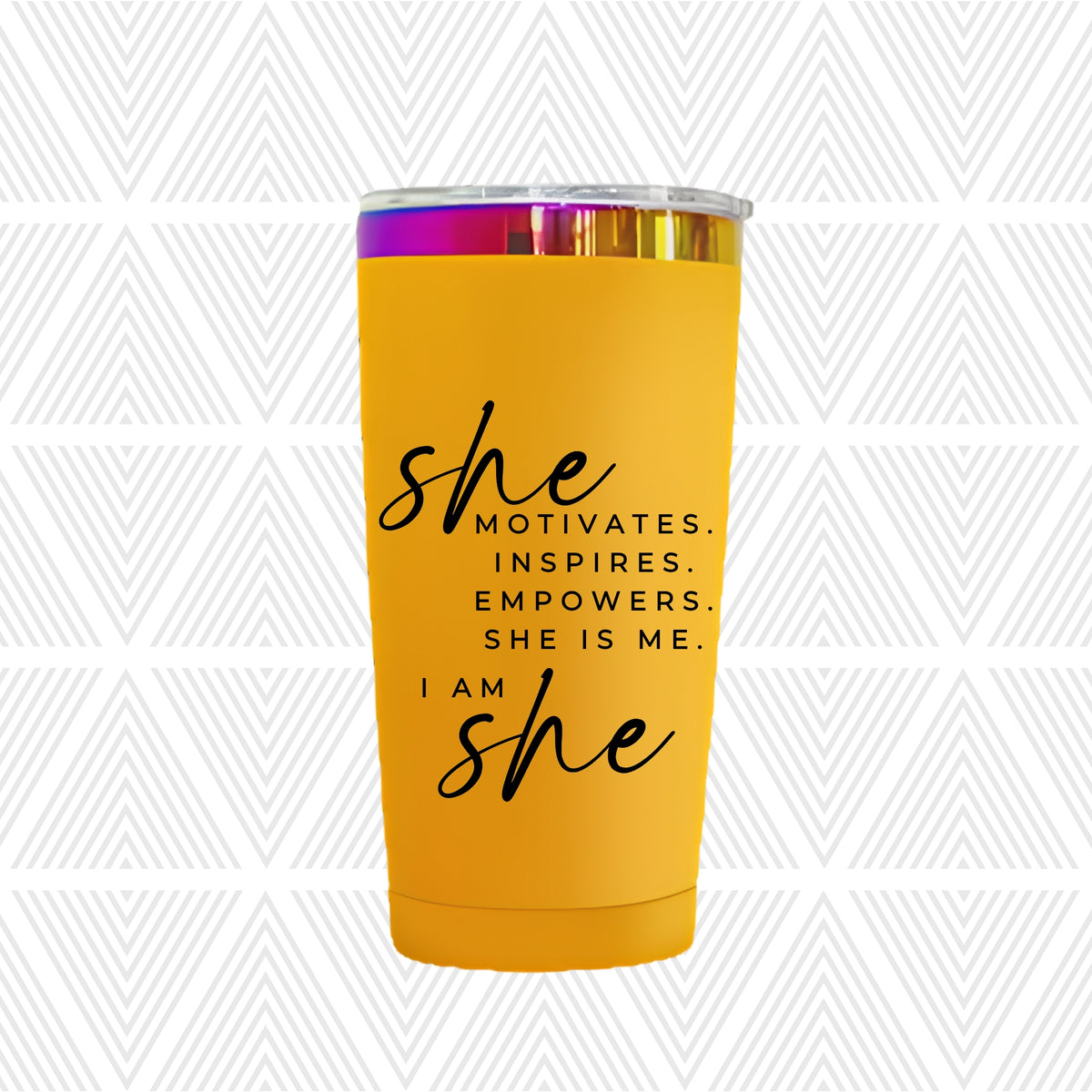 She Motivates 20oz Tapered Tumbler