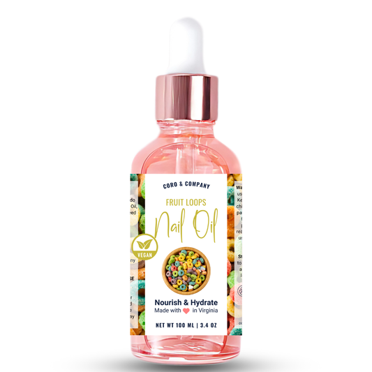 Fruit Loops Scented 100ml Nail + Cuticle Oil Dropper Bottle