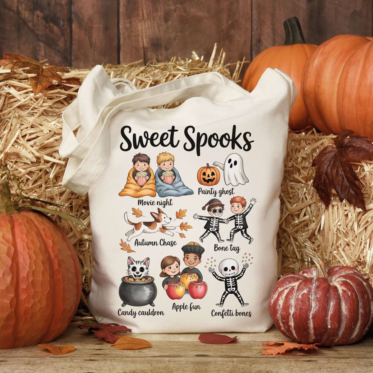 Sweet Spooks Tote Bag | Cozy Halloween Bag Tote Bag