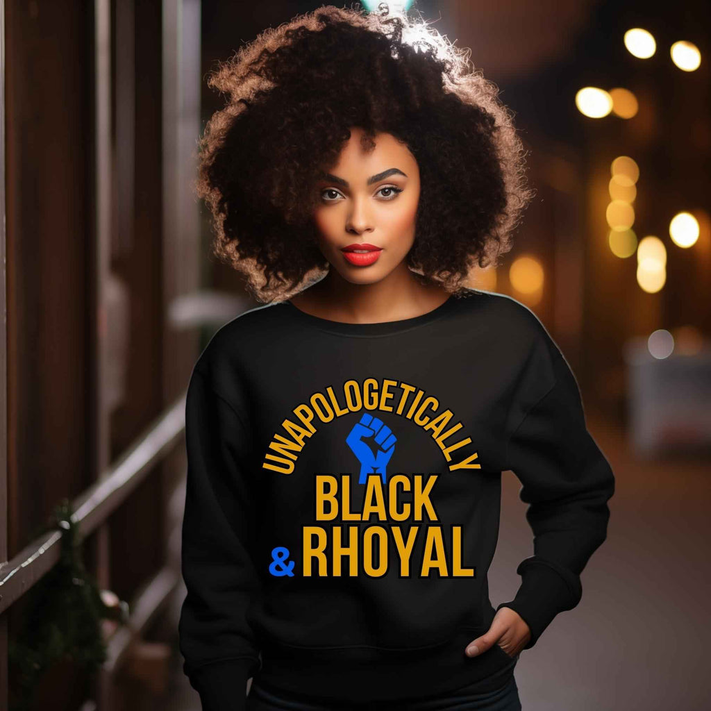 Unapologetically Black + Rhoyal Unisex Sweatshirt Black Sweater