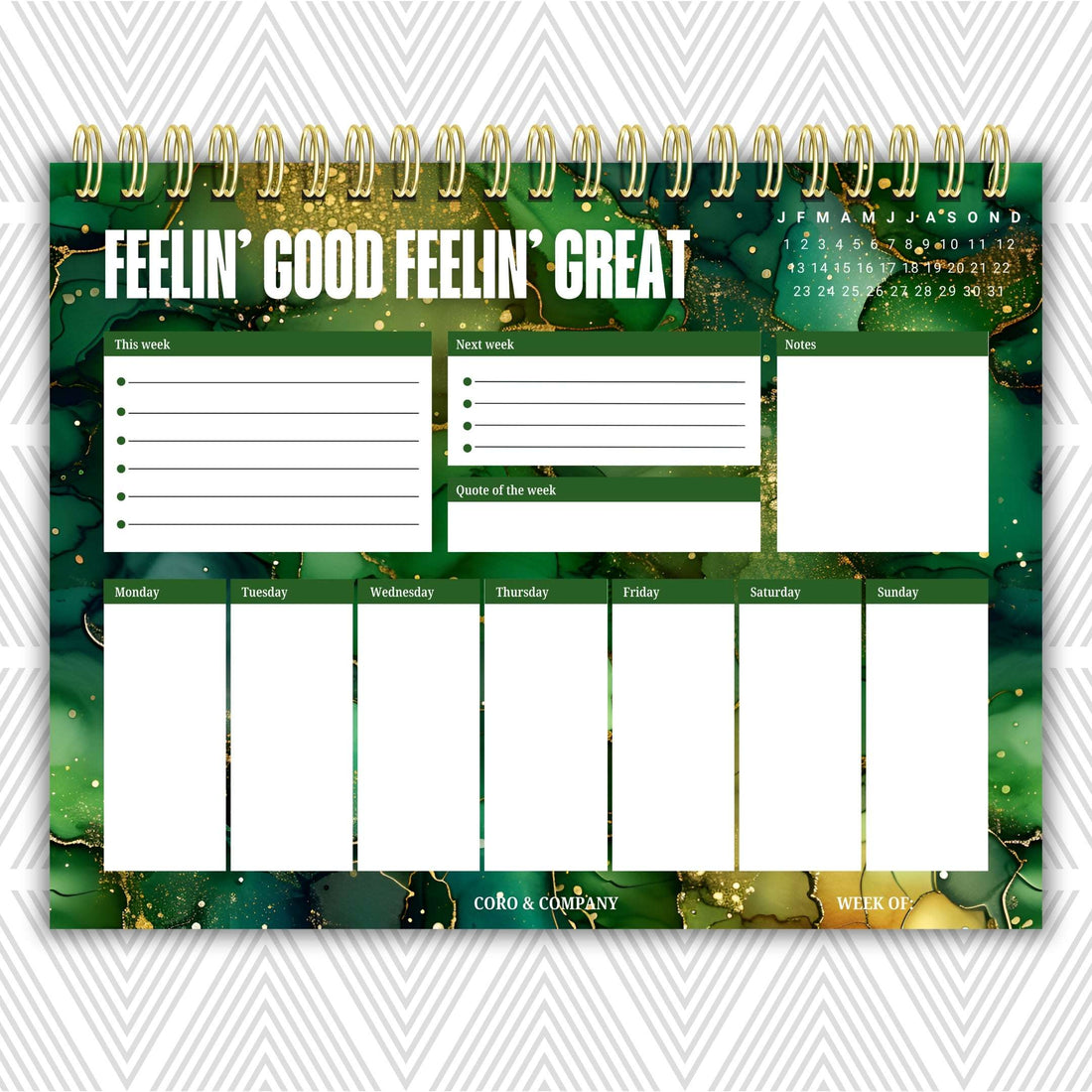 Weekly Desk Planner • 8.5 x 11" - CoRo & Company