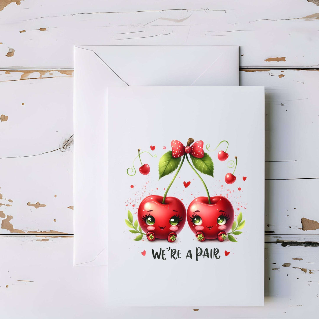 We’re a Pair Cute Cherry Love Greeting Card - 5x7" - CoRo & Company
