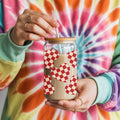 Checkered Hearts Cup With Lid and Straw - CoRo & Company