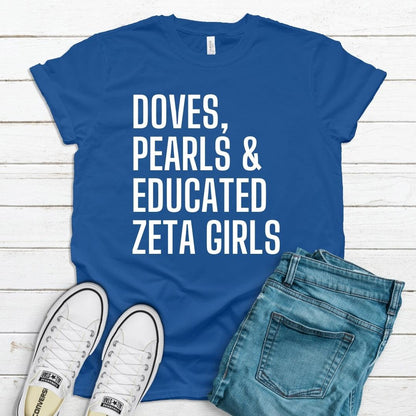 Doves + Pearls Unisex Sorority Tee • Crew Neck