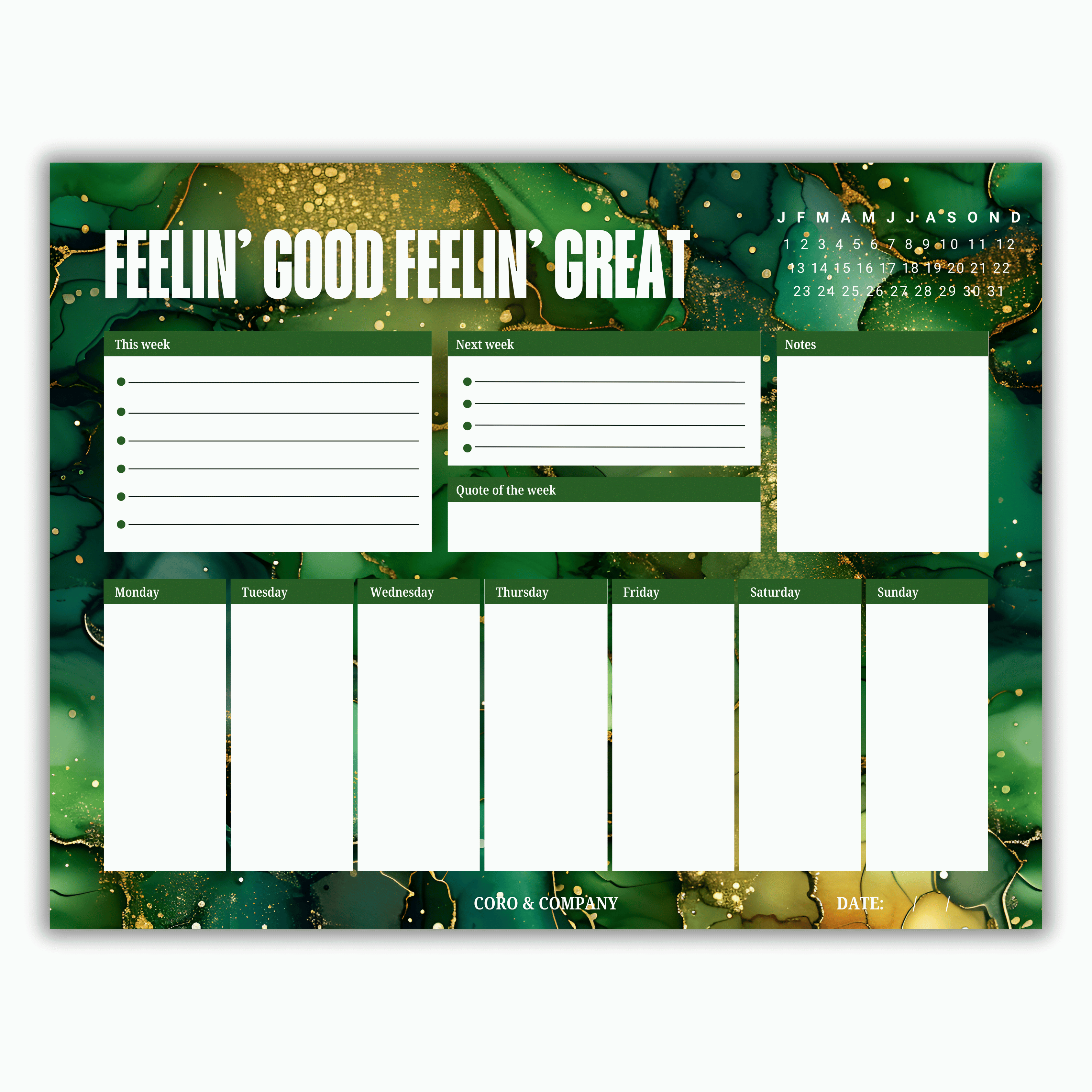 Weekly Desk Planner • 8.5 x 11" Weekly Planner