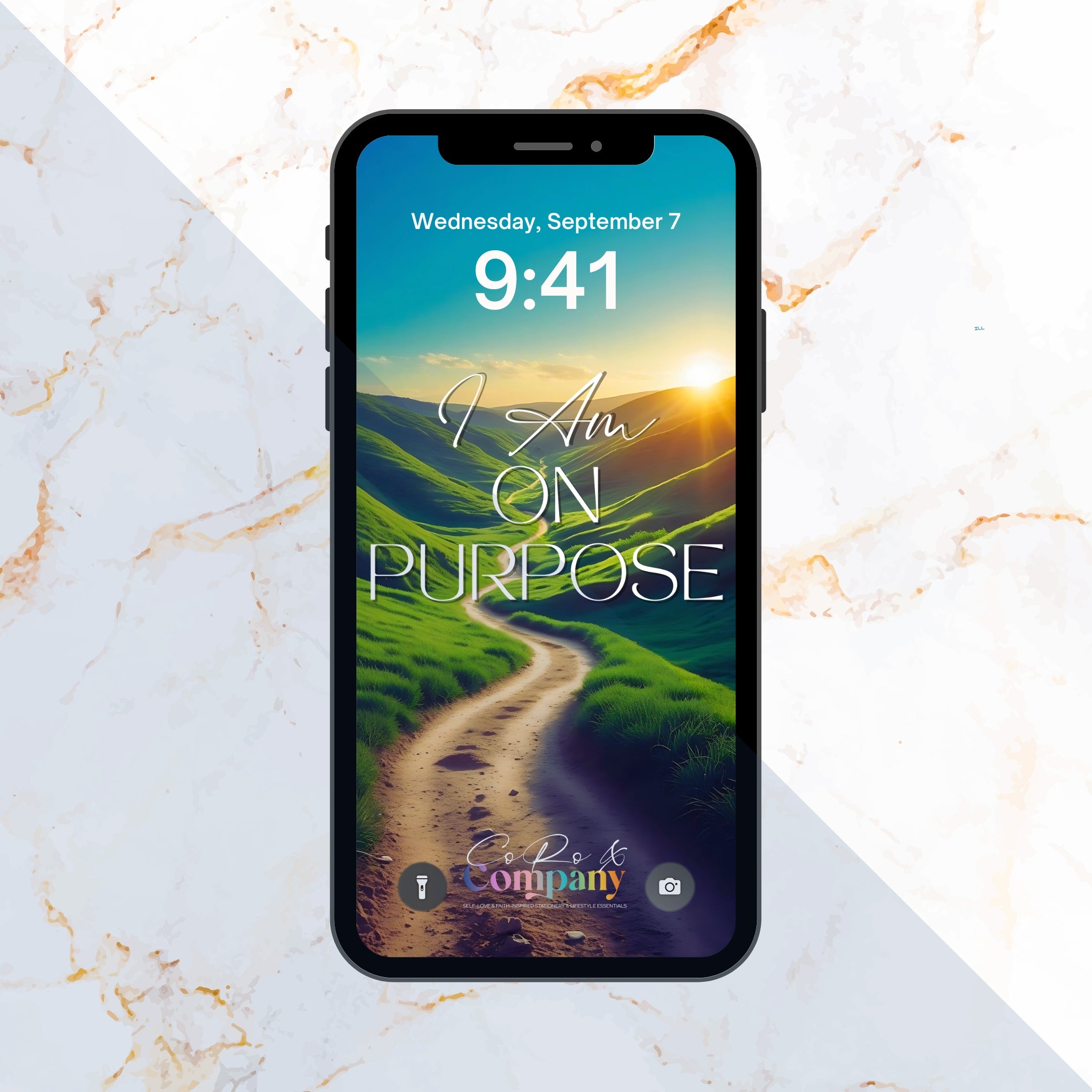I Am On Purpose Affirmation Phone Wallpaper Digital Goods