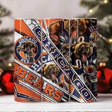 Chicago Bears Skinny Tumbler • 20 oz Stainless Steel • Drinkware Tumbler