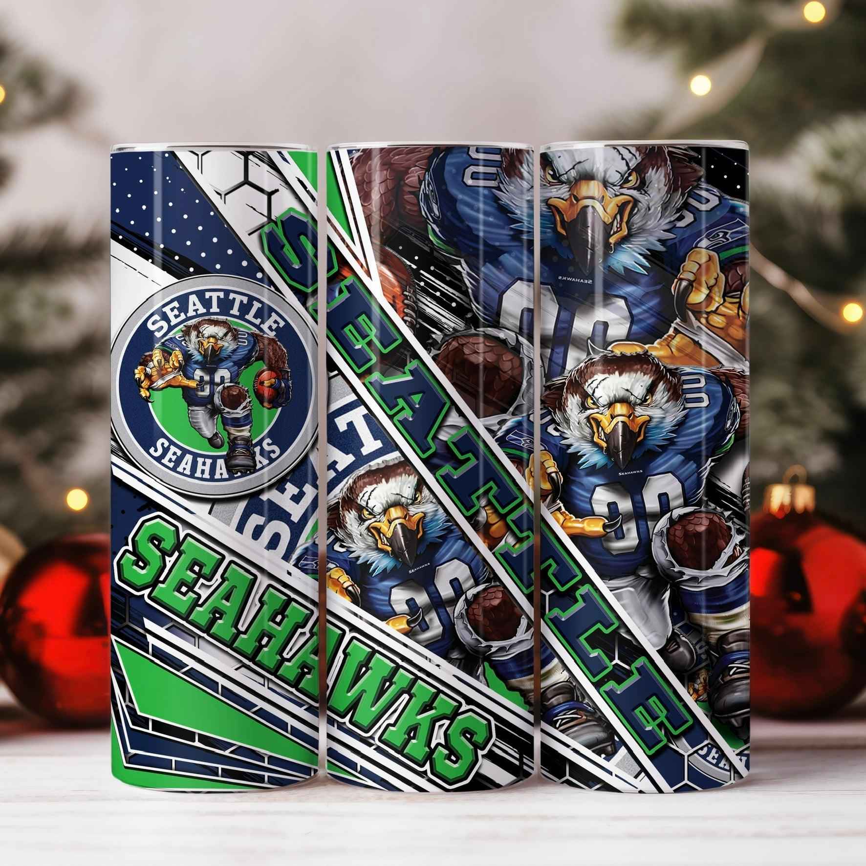 Seattle Seahawks Skinny Tumbler • 20 oz Stainless Steel • Drinkware Tumbler