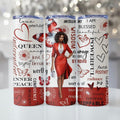 Inspirational Black Woman Skinny Tumbler • Red • 20 oz Stainless Steel Tumbler