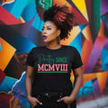 Pretty Since MCMVIII Unisex Sorority Tee • Crew Neck Black T-Shirt