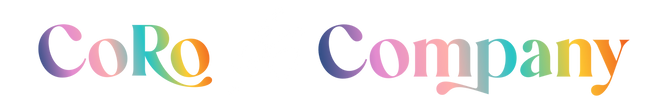 Colorful 'CoRo and Company' text on a white background