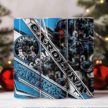 Carolina Panthers Skinny Tumbler • 20 oz Stainless Steel • Drinkware Tumbler