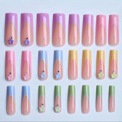 Springtime Elegance • Colorful Nails • Press-on Nails