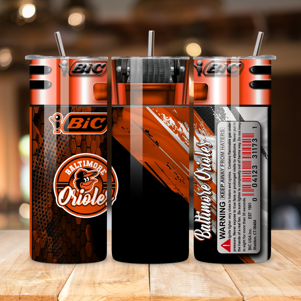 Baltimore Orioles Skinny Tumbler 20 oz • Baseball Fan Gift Tumbler