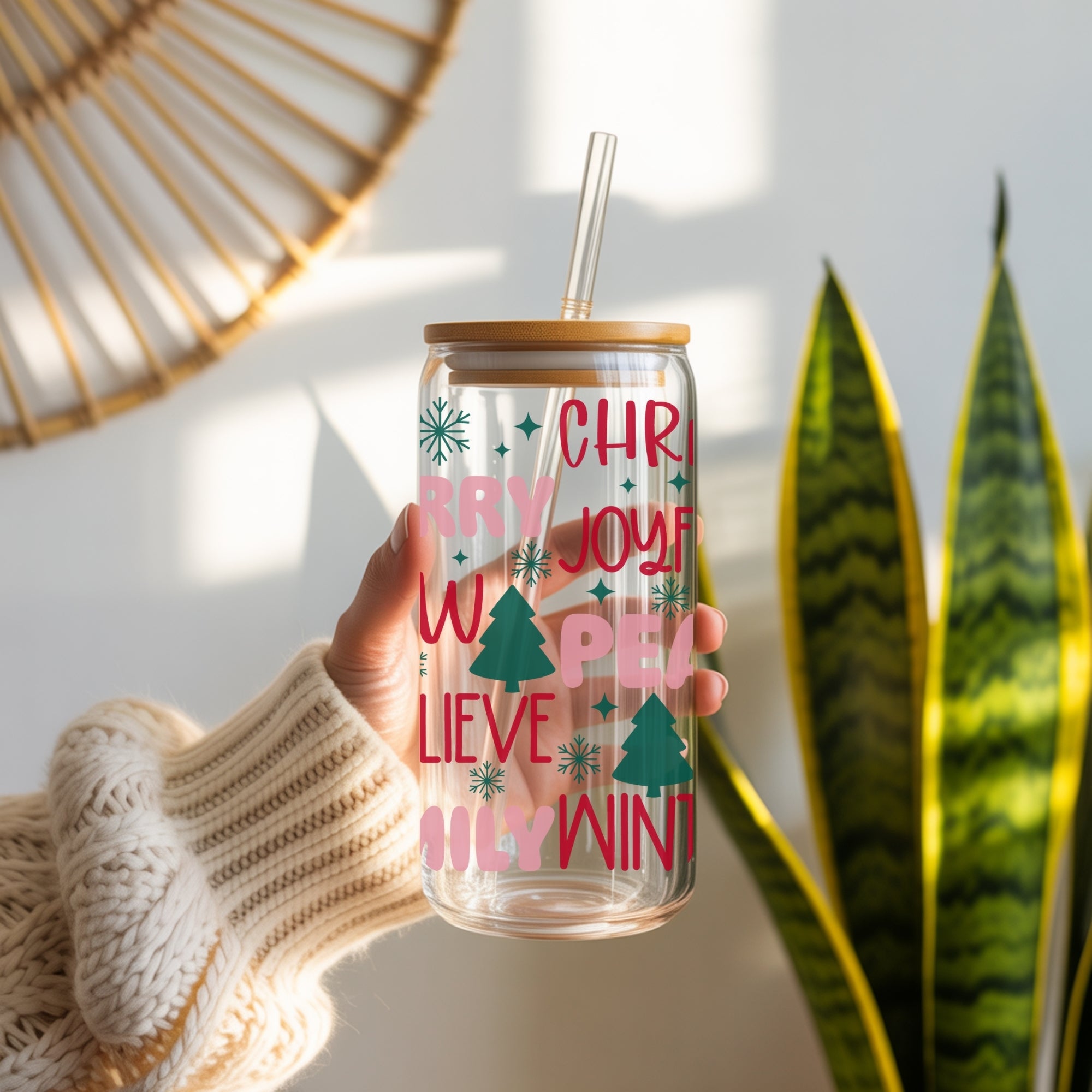 Merry Christmas Beer Glass Can Tumbler • Drinkware