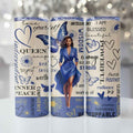 Inspirational Black Woman Skinny Tumbler • Blue • 20 oz Stainless Steel Tumbler