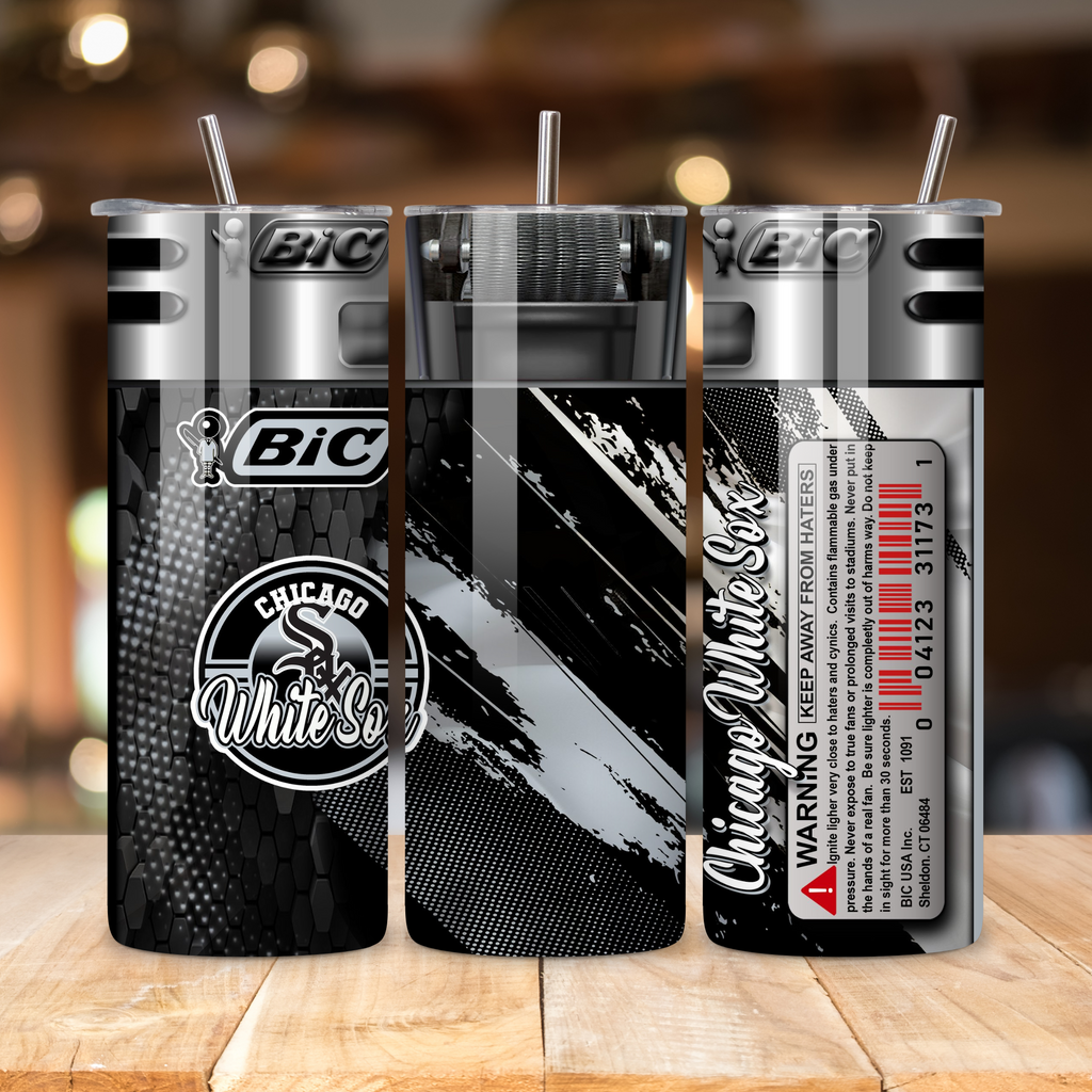 Chicago White Sox Skinny Tumbler 20 oz • Baseball Fan Gift Tumbler