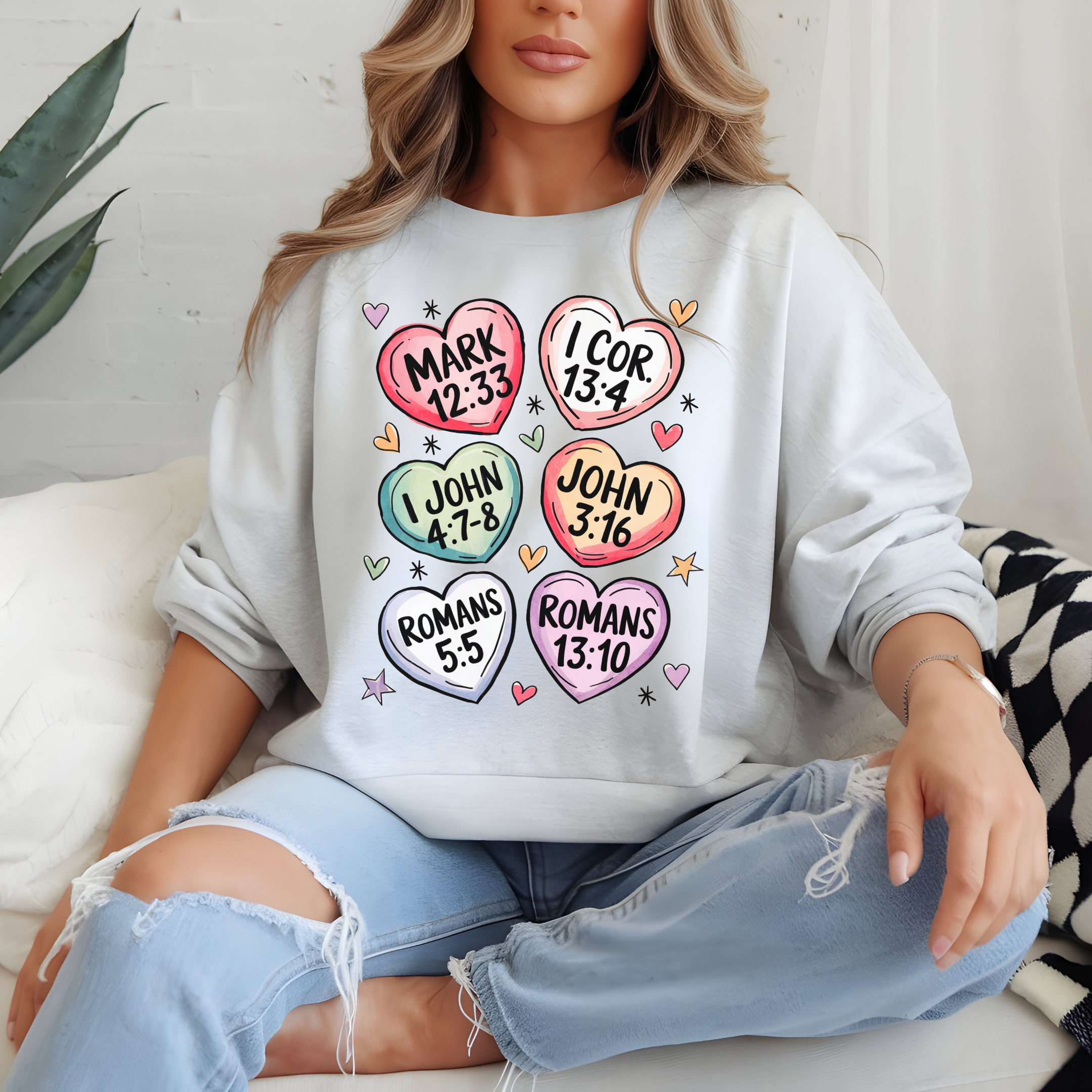 Christian Valentine Sweatshirt Gray Sweater