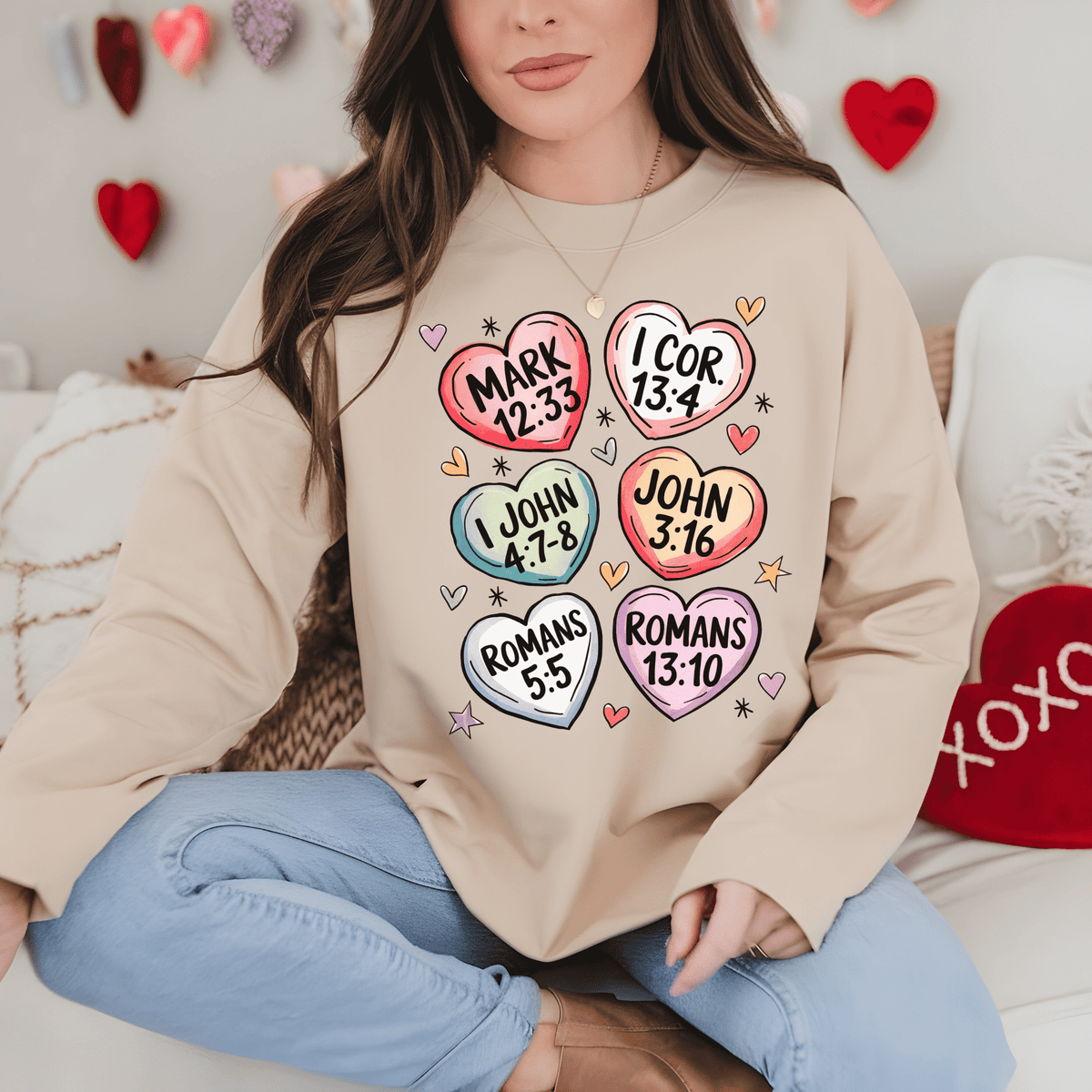 Christian Valentine Sweatshirt Tan Sweater