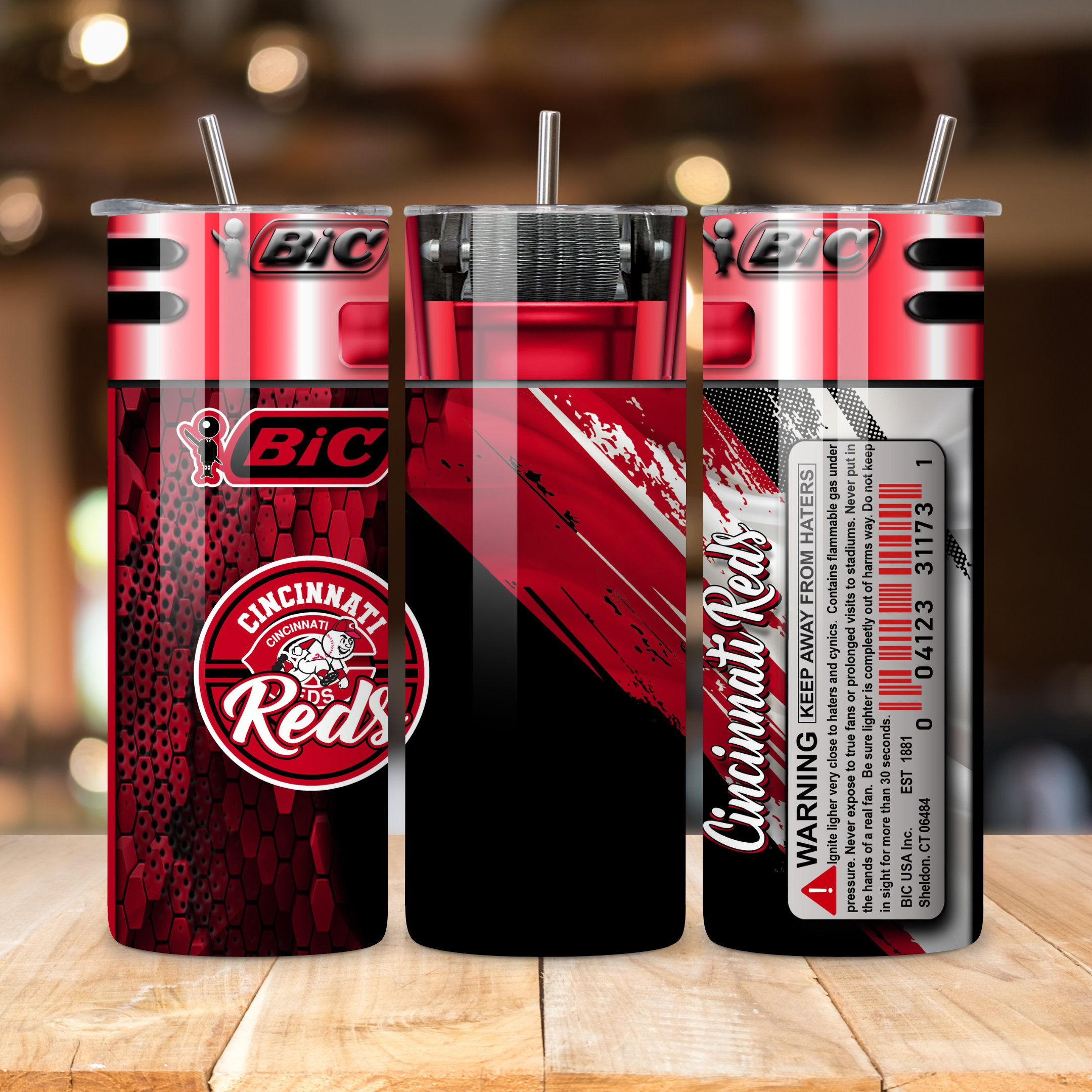 Cincinnati Reds Skinny Tumbler 20 oz • Baseball Fan Gift Tumbler