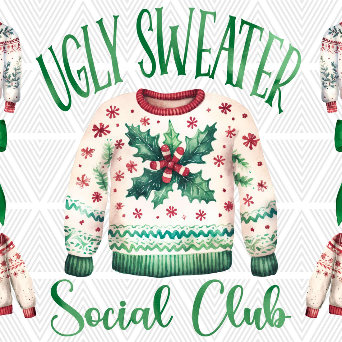 Ugly Sweater Social Club Glass Cup