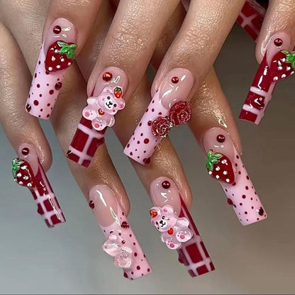 Strawberry Shortcake • Red Nails • Press-on Nails