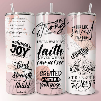 Faith Fuel Skinny Tumbler • 20 oz Stainless Steel • Drinkware