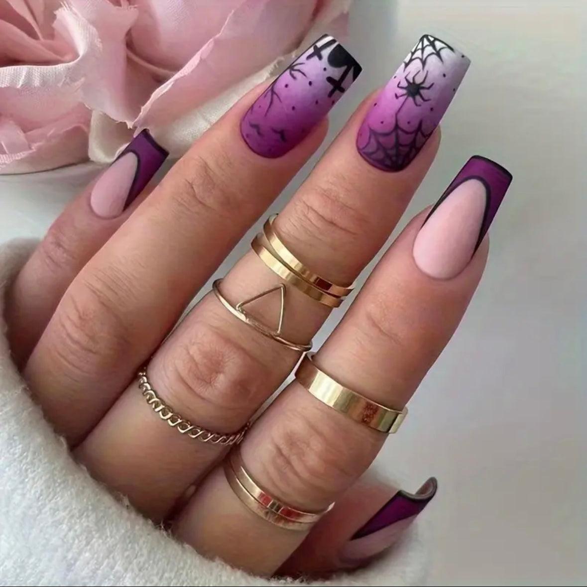 Haunting Elegance • Purple Nails • Press-on Nails