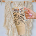 Wildflower Botanical Glass Cup, Mug, & Tumbler with Lid and Straw
