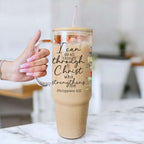 Bible Verse Scripture Cup, Mug & Tumbler with Lid & Straw – Floral Christian Gift for Her CoRo & Company