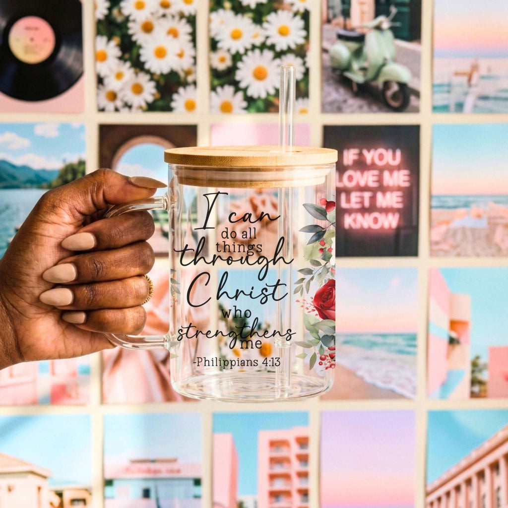 Bible Verse Scripture Cup, Mug & Tumbler with Lid & Straw – Floral Christian Gift for Her CoRo & Company