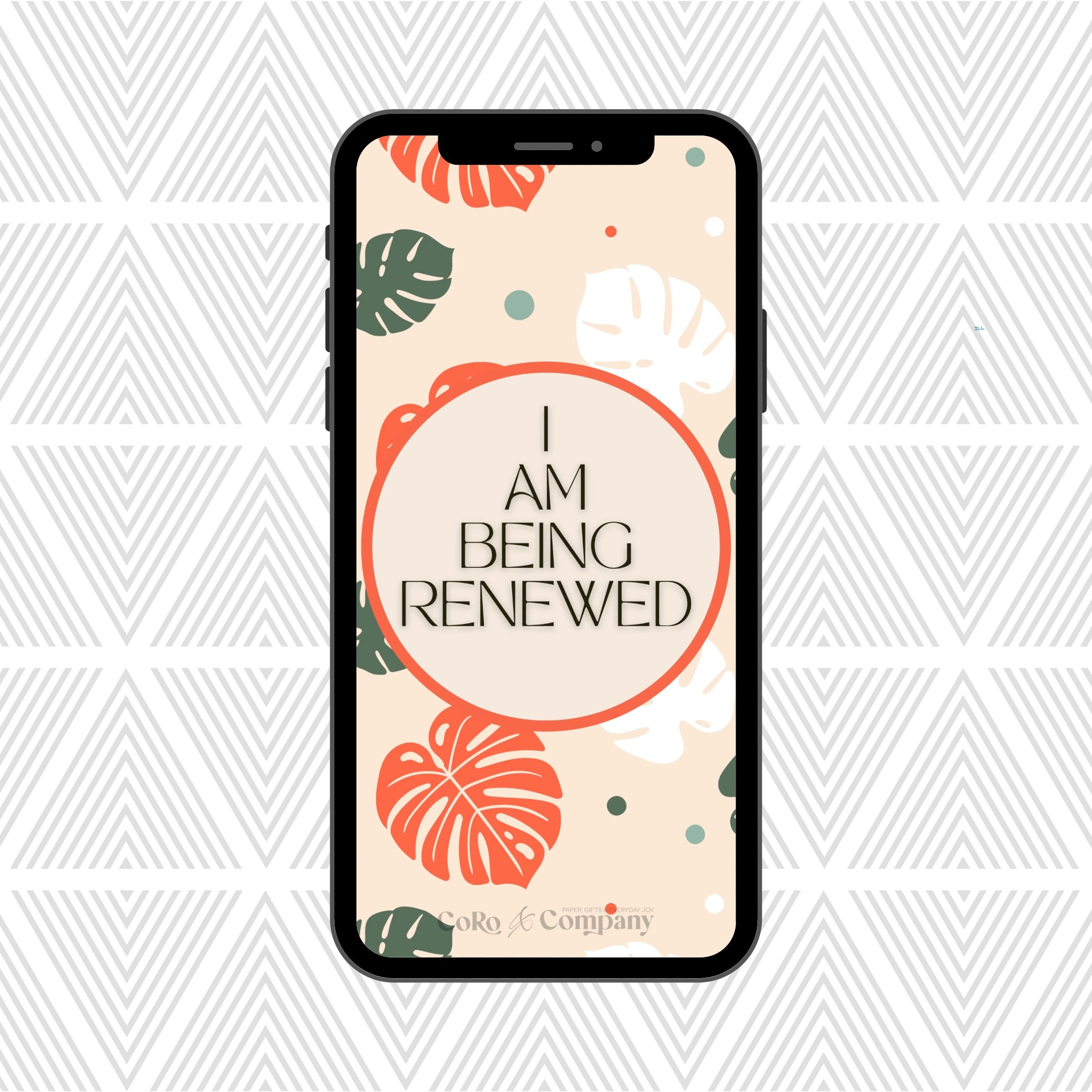 I Am Renewed Affirmation Phone Wallpaper - CoRo & Company