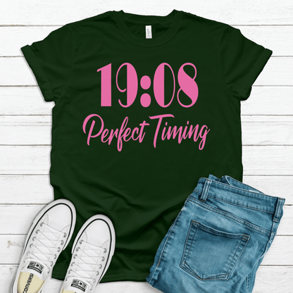 1908 Perfect Timing Unisex Sorority Tee • Crew Neck