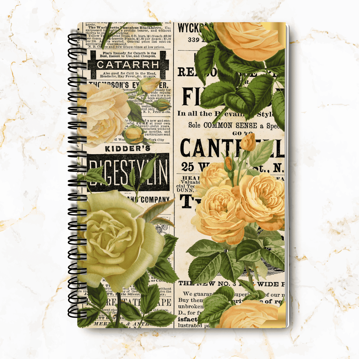 Lemon & Lace – Vintage Newspaper Notebook Journal