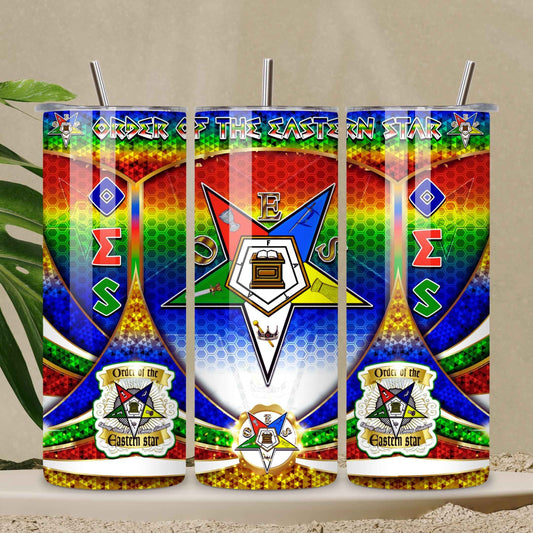 Eastern Star 20 oz Skinny Tumbler • Stainless Steel • Drinkware Tumbler