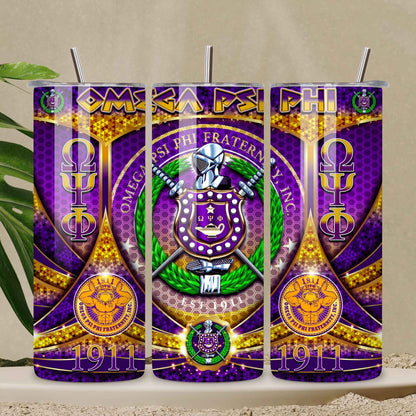 Ques 20 oz Skinny Tumbler • Stainless Steel • Drinkware Tumbler
