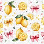 Pattern of lemons and bows on a white background