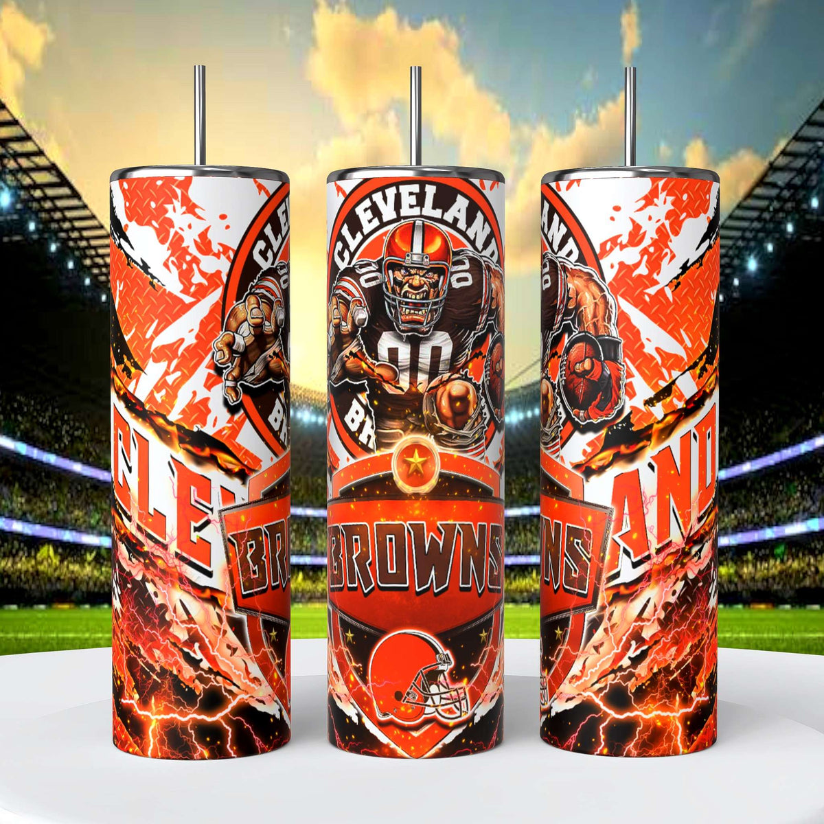 Cleveland Browns Skinny Tumbler • 20 oz Stainless Steel • Drinkware - CoRo & Company