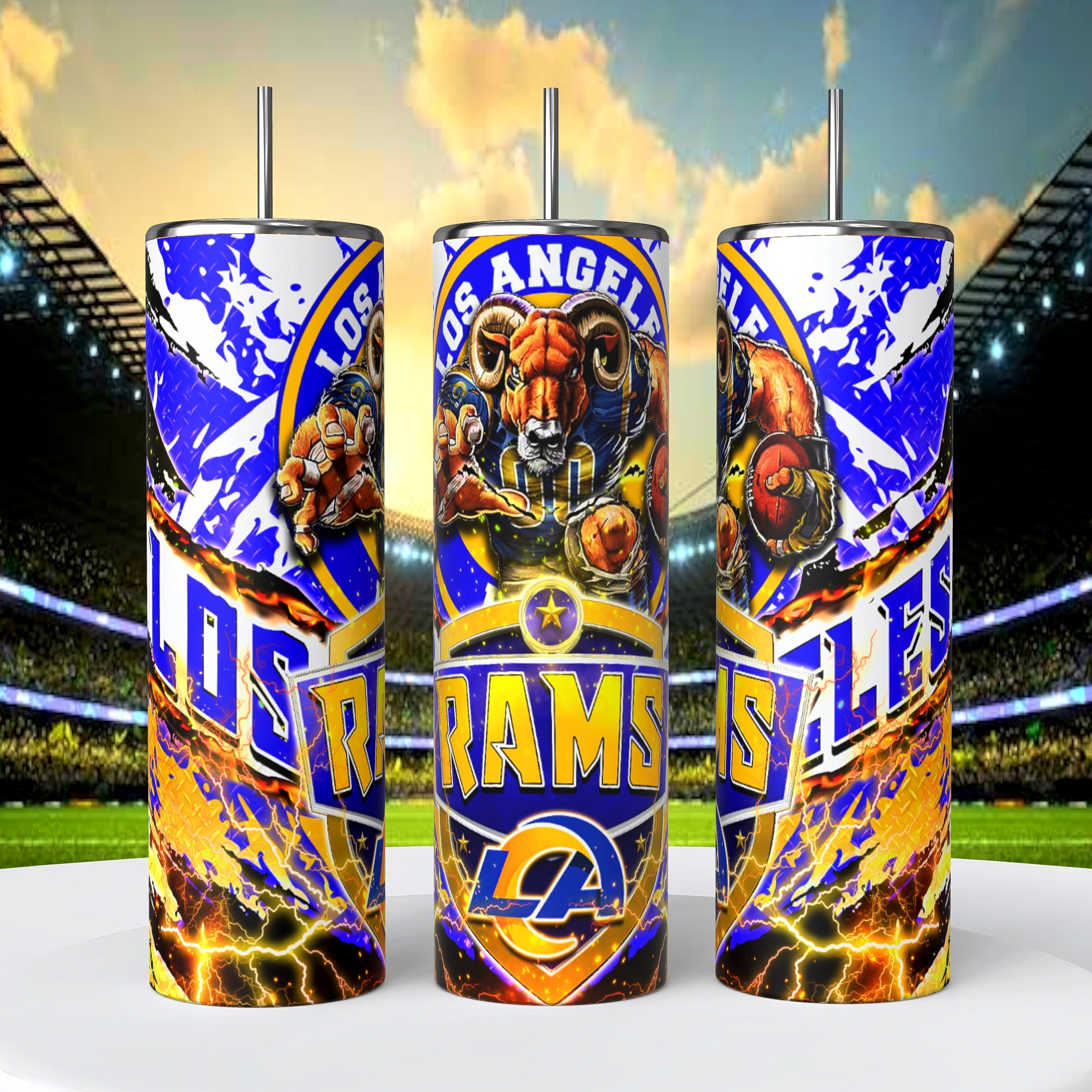 Los Angeles Rams Skinny Tumbler • 20 oz Stainless Steel • Drinkware